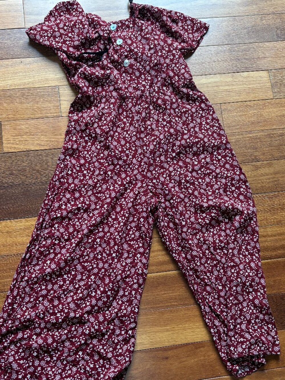 Vintage red floral palazzo jumpsuit